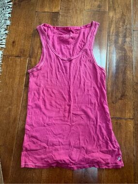 aerie Bright Pink Ribbed Scoop Tank